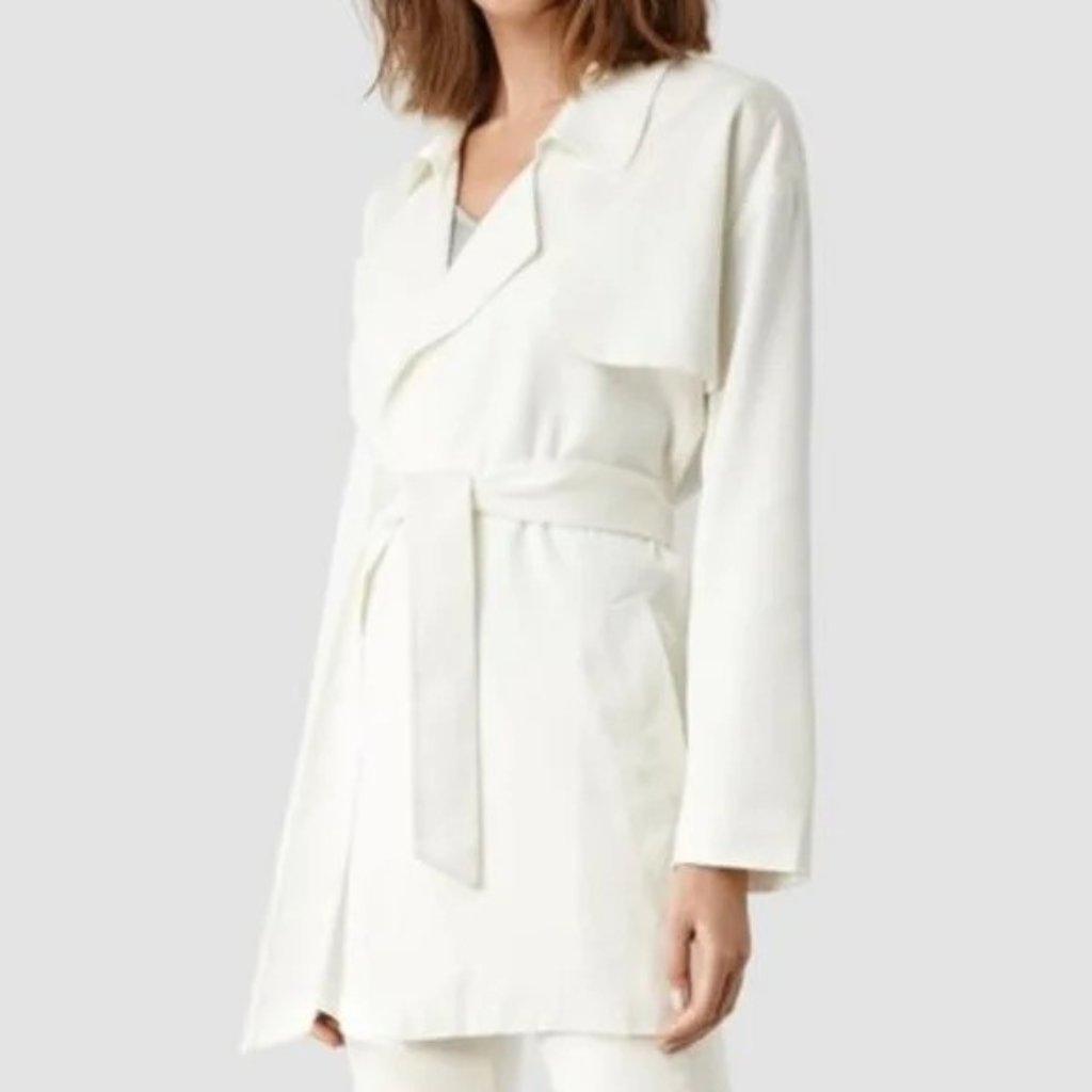 All Saints Nya Ivory Belted Jacket 10